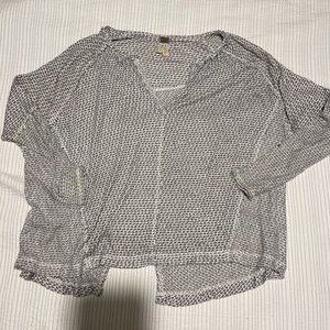 Free People We The Free Split Back Knit Long Sleeve